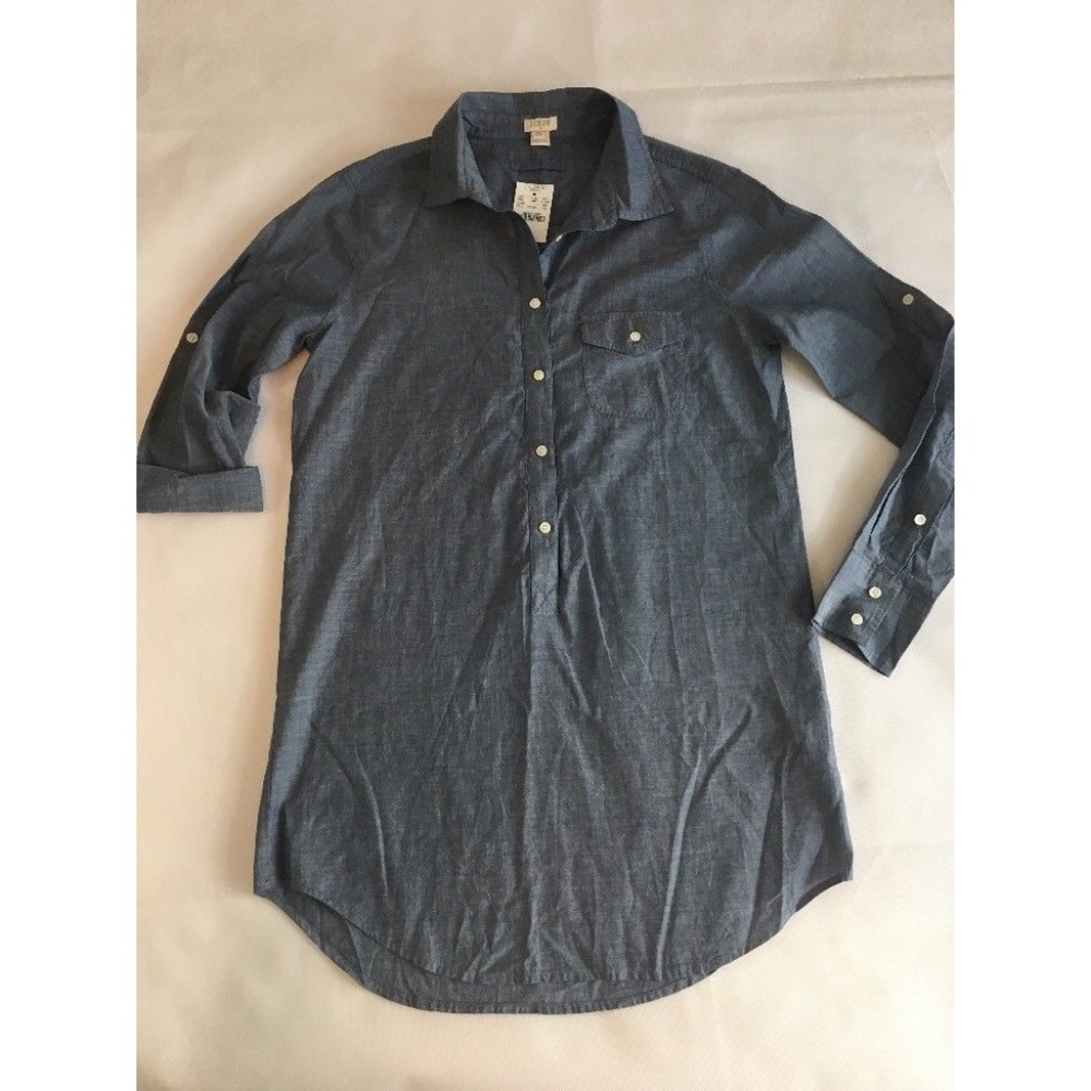 J. Crew Women's Chambray Tunic Dress Blouse XS NWT